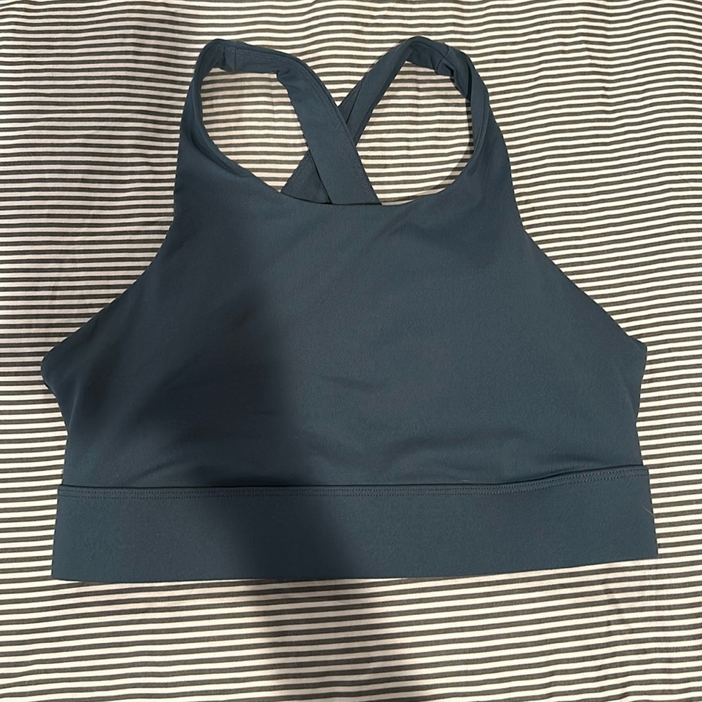 Cross Back Fabletics Sports Bra-Teal
